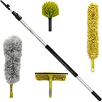 Kit de limpieza DocaPole con palo telescópico 3-65 metros -- Incluye 3 adaptadores de polvo + 1 espátula de goma para…